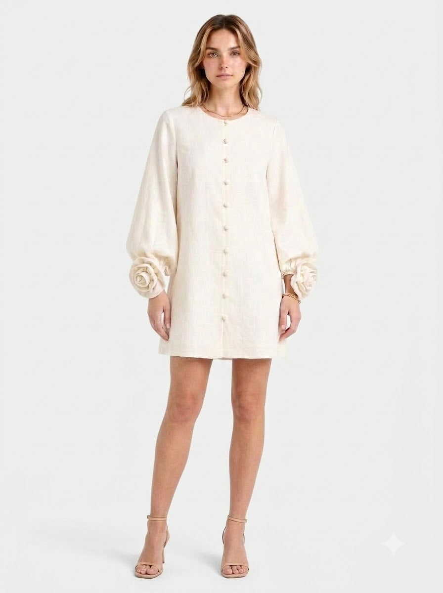 Laraa Rosé Linen Mini Dress